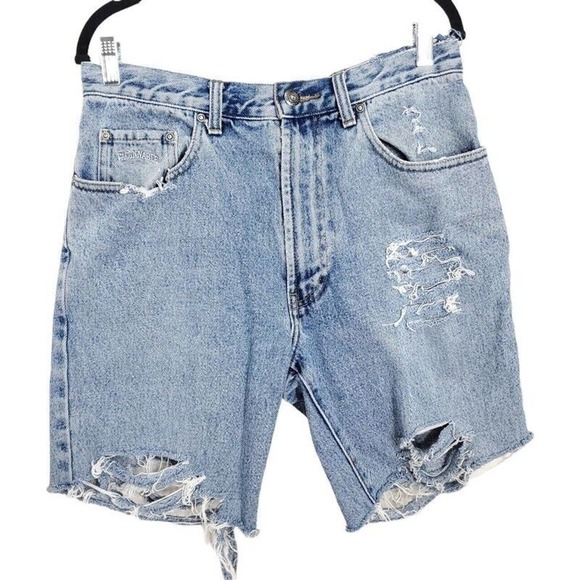 Facconable Pants - Facconable Shorts Vtg 90s Distressed Destroyed Busted Jean Denim Bermudas Sz 32